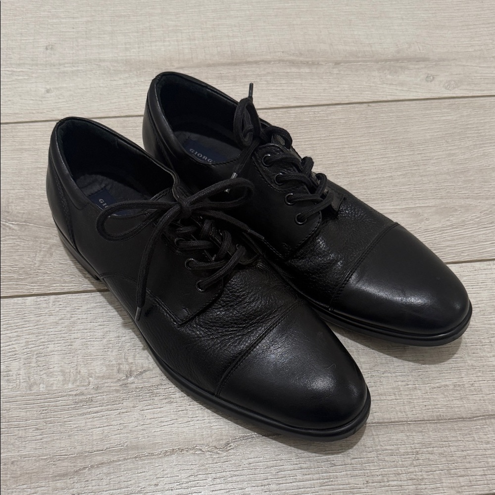 Giorgio Brutini Black Leather Derbys